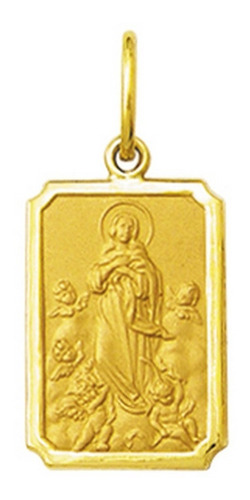 Medalha Nossa Senhora Conceição Ouro 18k Pequeno Verso Liso