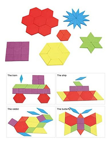 Imagen 3 de 7 de Juego De Mesa 155 Bloques De Madera Con Forma Geométrica