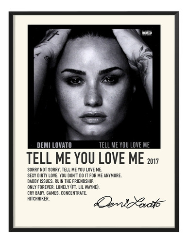 Cuadro Demi Lovato Music Album Tracklist Tell Me You Love Me