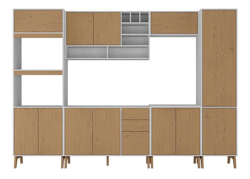 Imagen 6 de 8 de Mueble De Cocina Bajo Mesada + Aereos + Alacena Madera V Lcm