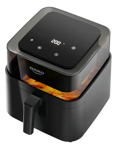 Fritadeira Air Fryer Dako Transparente Digital Com Cesto De 6 Litros E Visor 360° 4 Em 1 127v