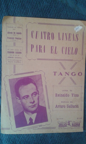 Cuatro Lineas Tango Yiso Galucci  - Partitura - Envios