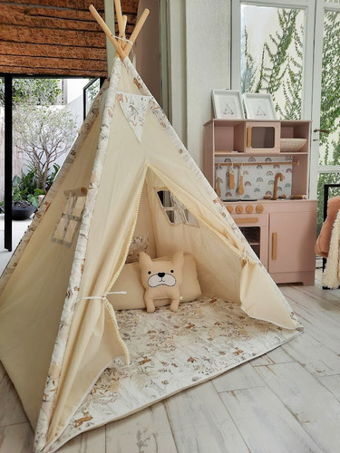 Imagen 1 de 3 de Carpa India Con Base Acolchonada, Tipi, Pijamada, Teepee