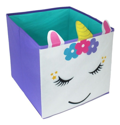 Imagen 1 de 3 de Caja Cesto Organizador Plegable De Unicornio De Almacenaje