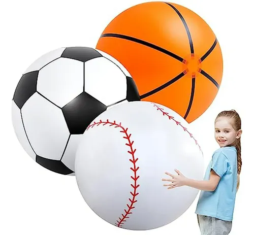 12 Pelotas De Playa Inflables Deportivas – 4 Estilos (baloncesto, Fútbol, Béisbol), De PVC Resistente, Ideales Para Fiestas Y Regalos