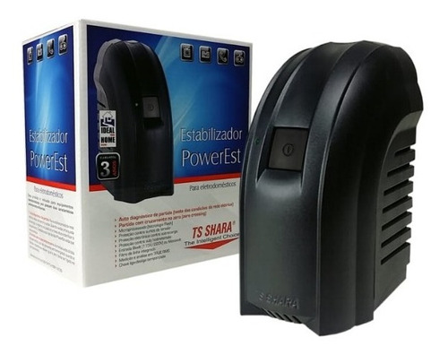 Estabilizador Powerest 300 Mono 115v Black Cor Preto