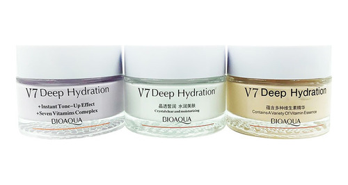 Crema Humectante Facial Con Vitaminas V7 3pzs Oferta 2x1