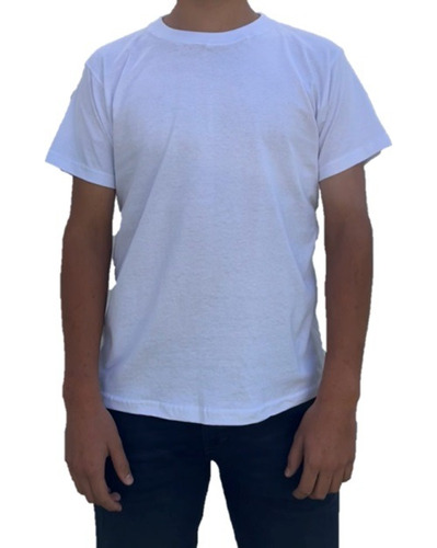 Camiseta Blanca X2 Niño 100%algodón 180 Grs. Cuello Redondo