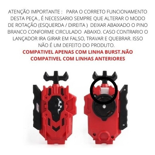 Imagem 2 de 8 de Lançador Burst Beyblade Corda Dupla Rotação Dir-esq Barato