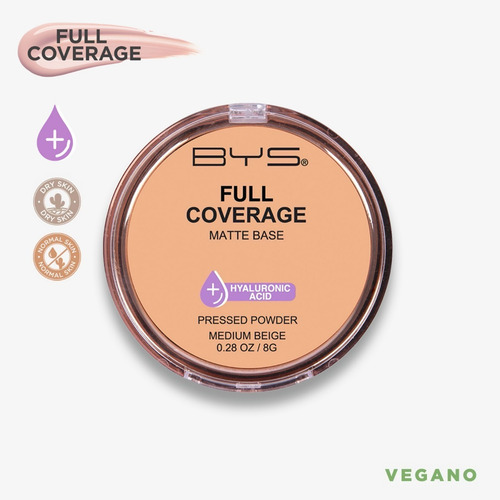 Imagen 3 de 5 de Polvo Compacto De Alta Cobertura Light Beige Bys Original