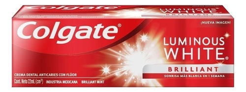 Pasta Dental Colgate Luminous White 22ml De Viaje