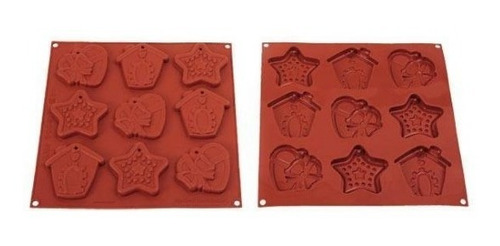 Molde De Silicona Galletitas Reposteria Silikomart Navidad