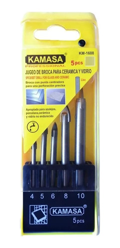 Juego Set De Brocas Para Ceramica Y Vidrio 5 Pcs Lisa Km1608