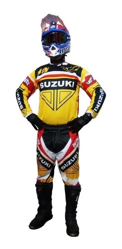Conjunto Motocross Suzuki Mx Gama Racing Motoscba P
