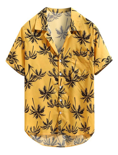 Ropa De Playa Holgada Hawaiana Estampada M Para Hombre, Mang