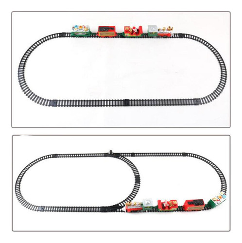 11 Tracks Trem Xmas Pcs Elétrica Ajuste Com Carro De Santa
