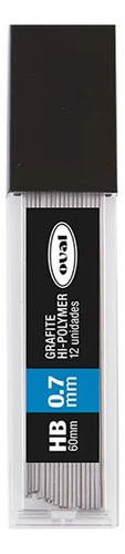 Lapiseira Técnica 0.7mm Com 1 Tubo Com 12 Grafites 0.7mm Cor Prata