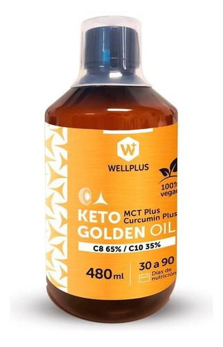 Keto Golden Oil Mct Plus Curcumin Plus - Energia - Wellplus