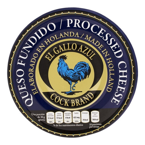 Lata Queso Fundido Gallo Azul - Desde Una Pieza