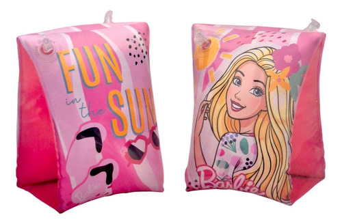 Par De Flotis Inflable Salvavidas Brazo Flotador Barbie Color Rosa