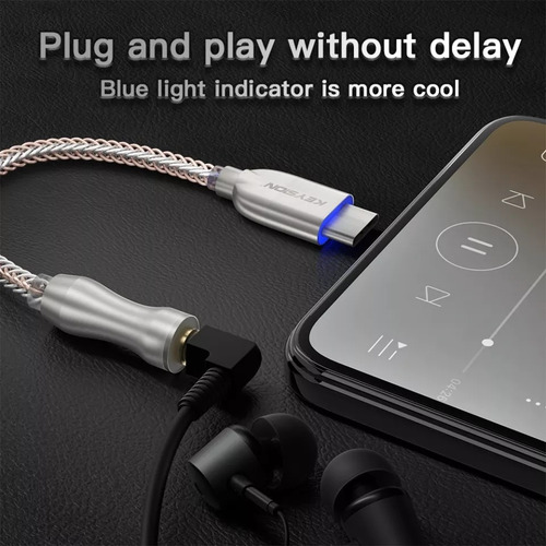 Dac Hifi Keysion Adaptador Fone De Ouvido 3.5 Mm Para Usb C
