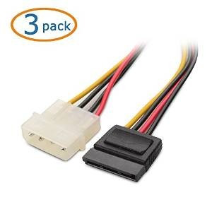 Cuestiones De Cable (3 Pack) 4 Pin Molex A Sata Adaptador De