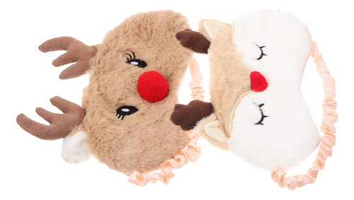 Cómoda Máscara De Felpa Para Dormir, 2 Unidades, Máscara Par
