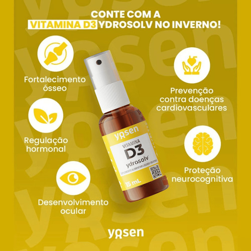 Vitamina D3 Em Spray 2000ui Em Cada Jato Ydrosolv® Yosen