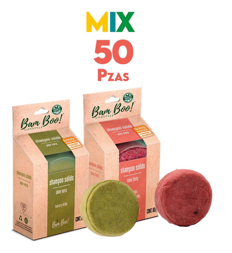 50 Pack Mix Shampoo Sólido Artesanal 80 G Bam Boo! Lifestyle