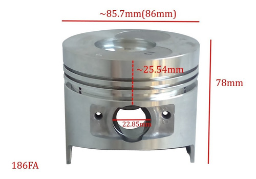 Jgo De Piston Y Anillos Motor Diesel 186fa