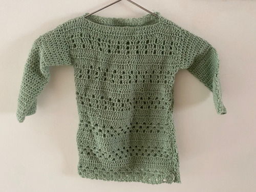 Sweater | Tejido A Mano | Nuevo | Niñas | Verde