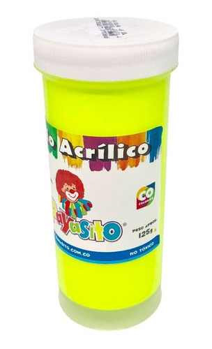 Vinilo Acrílico Payasito Amarillo Fluorescente 125gr X 3 Und