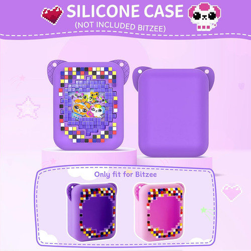 Qoosea Funda De Silicona Para Bitzee Juguete Digital Pets Color Violeta