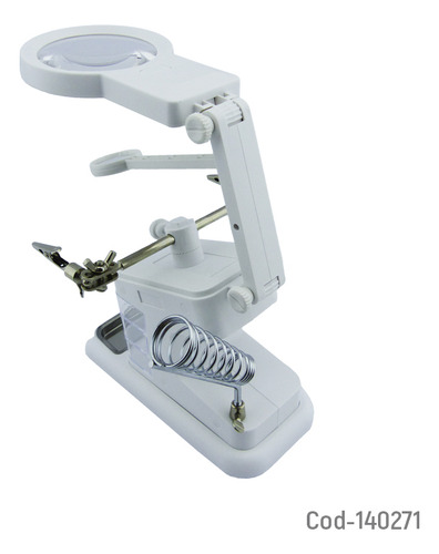 Tercera Mano Con Doble Lupa 10 Led Modelo Th-7026 P/ Cautin
