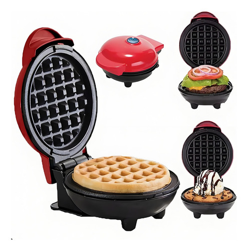 Mini Máquina Para Hacer Waffles, Chaffle Maker Con Diseño Compacto, Superficie Antiadherente, Plancha Para Gofres Pequeña, Perfecta Para Desayuno Sándwich