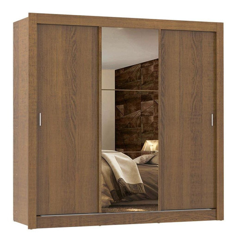 Guarda Roupa Casal Madesa Lyon Plus 3 Pts Correr Esp 4 Gav R Cor Rustic