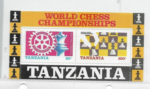 Estampillas Tanzania 1986 - Mundial De Ajedrez / Rotary Club