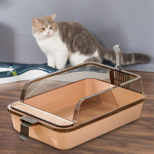 Caixa De Areia Para Gatos, Bandeja De Areia Para Marrom