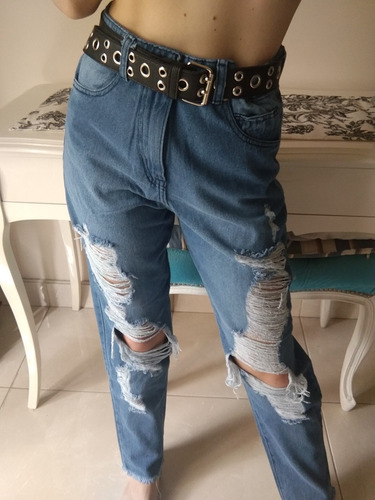 Jean Mom Boyfriend Mujer Tiro Alto 36-38