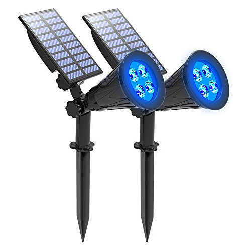 Focos Solares Azules T-sunus Ip65, 180° Ajustables (2pk)