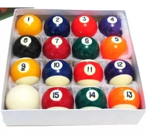 Kit Jogo De Bola Sinuca Para Bilhar / Snooker 54mm Numeradas