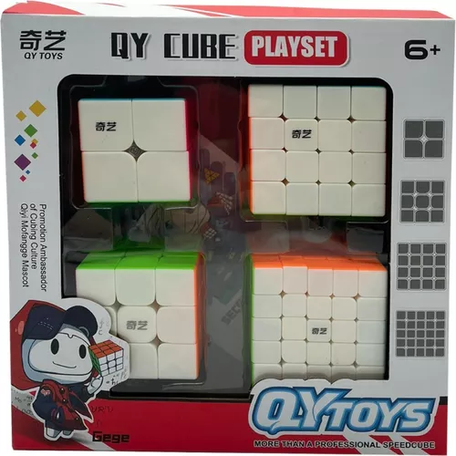 Cubo Mágico Qiyi Kit 4 Peças - Speed 2x2, 3x3, 4x4 e 5x5