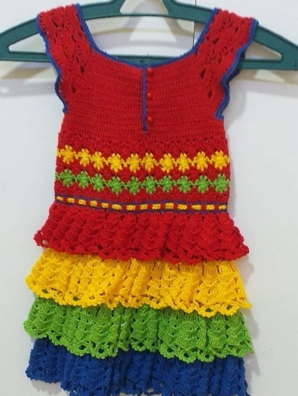 vestido de crochê para menina de 2 anos