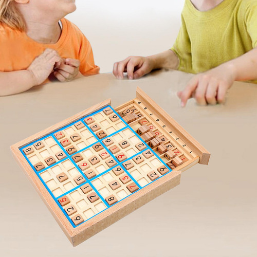 Juego De Sudoku De Madera, Juguete De Aprendizaje Con Azul