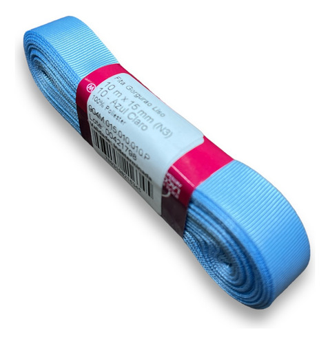 Fita De Gorgurão 15mm 10 Metros - Laços Presentes Artesanato Cor Azul-claro