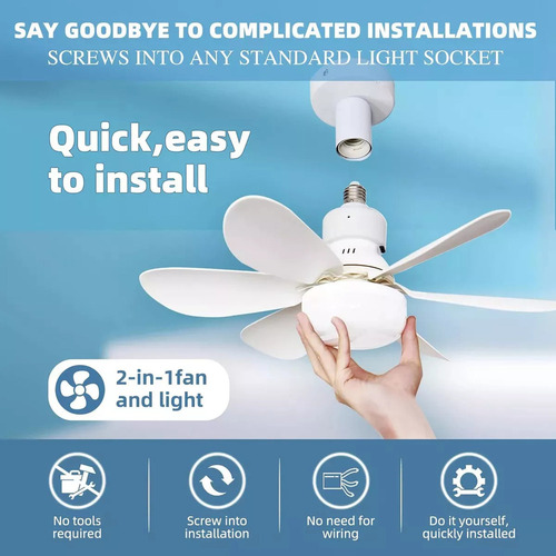 Ventilador Led Ventilador De Luz En Forma De Flor De 40w Q