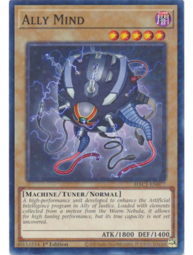 Tarjeta Yugioh Ally Mind Hac1-en077 Duel Terminal Common Par