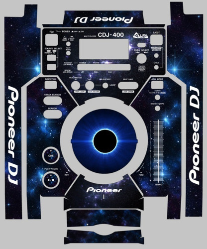 Kit Adesivos Skin P/ 1 Cdj-400 Pioneer Personalizado Cdj 400