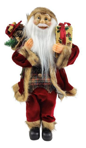 Papai Noel Com Presentes 43x22x10cm Boneco De Natal