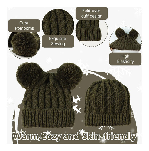 Gorro De Invierno Para Bebé Con Pompón, Gorro De Punto